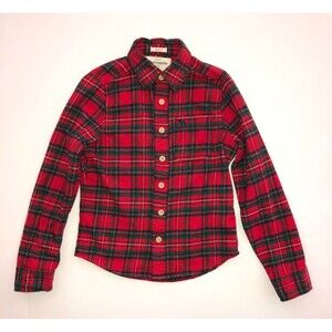 Abercrombie Kids Shirt Medium Red Plaid Flannel 10 12 14